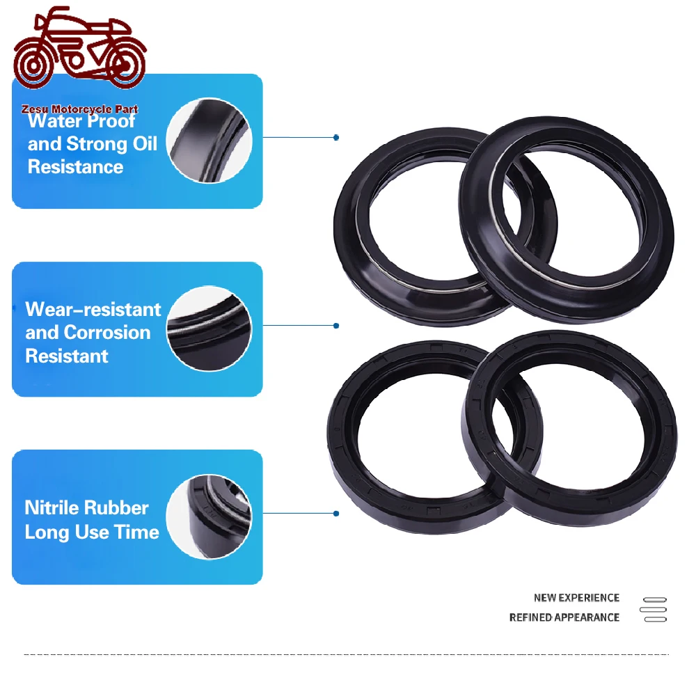 

40x52x8 Motor Bike Front Fork Oil Seal 40 52 Dust Cover For YAMAHA VMX1200 V-Max 1200 40mm VMX 1200 Vmax V MAX 1200 1NL-23145-00