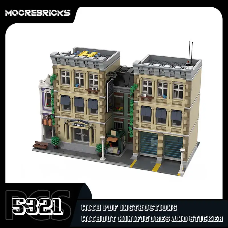 Конструктор полицейский участок модель уличный вид сборка сделай сам