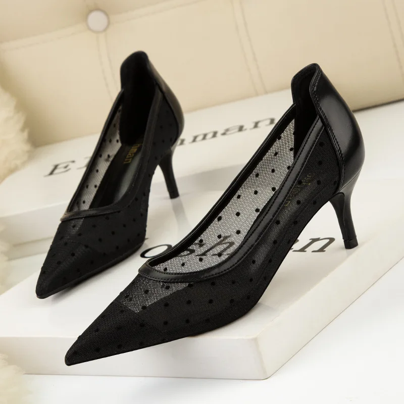 Alionly 2024 новые женские туфли на высоком каблуке тонкий каблук с острым носком из