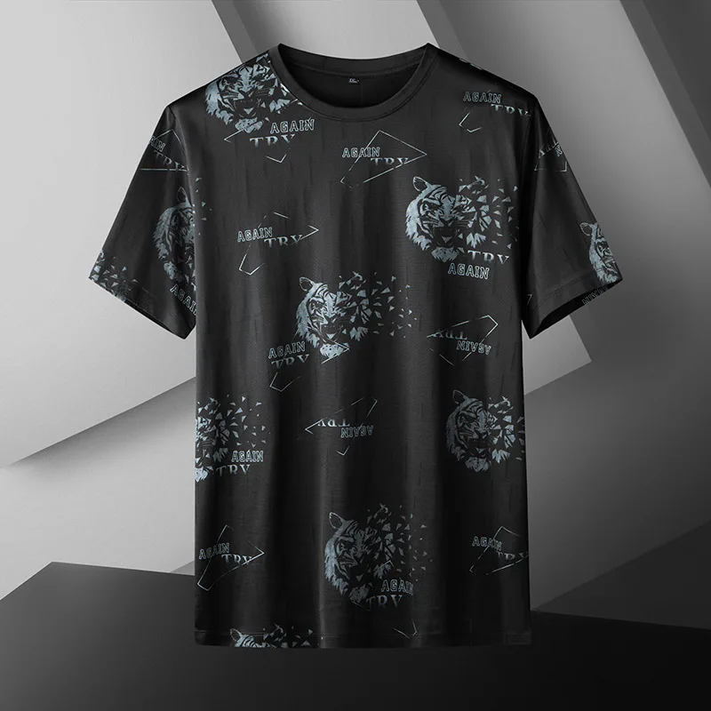 

New Arrival Super Large Summer Men Fashion printing Casual Short Sleeve O-neck T Shirt Plus Size XL 2XL 3XL 4XL 5XL 6XL 7XL 8XL