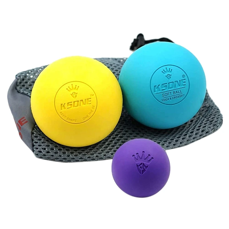 

NEW-KSONE Lacrosse Massage Ball Set-Muscle Massage Roller-Deep Tissue Balls-Hard And Soft Massage Ball With Mini Ball