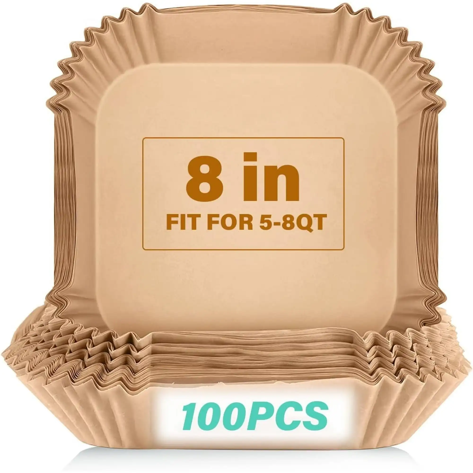 8-дюймовые вкладыши для фритюрницы одноразовая бумага 100 шт. одноразовые 5-8QT