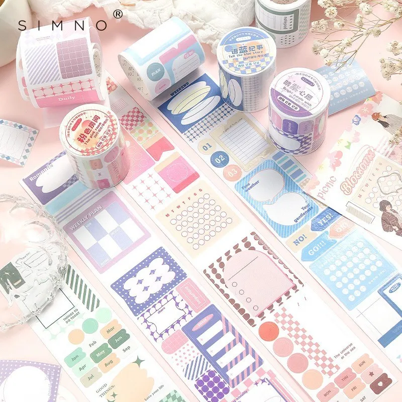 1 Roll Candy plaid series Sweet Cool Dual Color Art Paper Scrapbooking Tape Collage Journaling DIY Phone Case Frame Materials