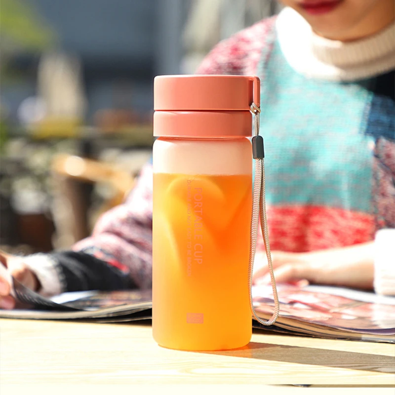 

Новая модная вместительная чашка для воды, Студенческая матовая портативная бутылка для воды, простая пластиковая чашка для пищевых продук...