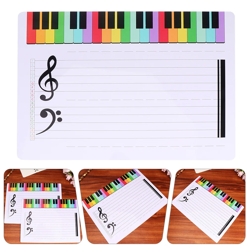 

Exercise Board Teaching Writable Portable Stave White Whiteboard Piano Practice Tool Musical Note Staff Notation Erasable Desk