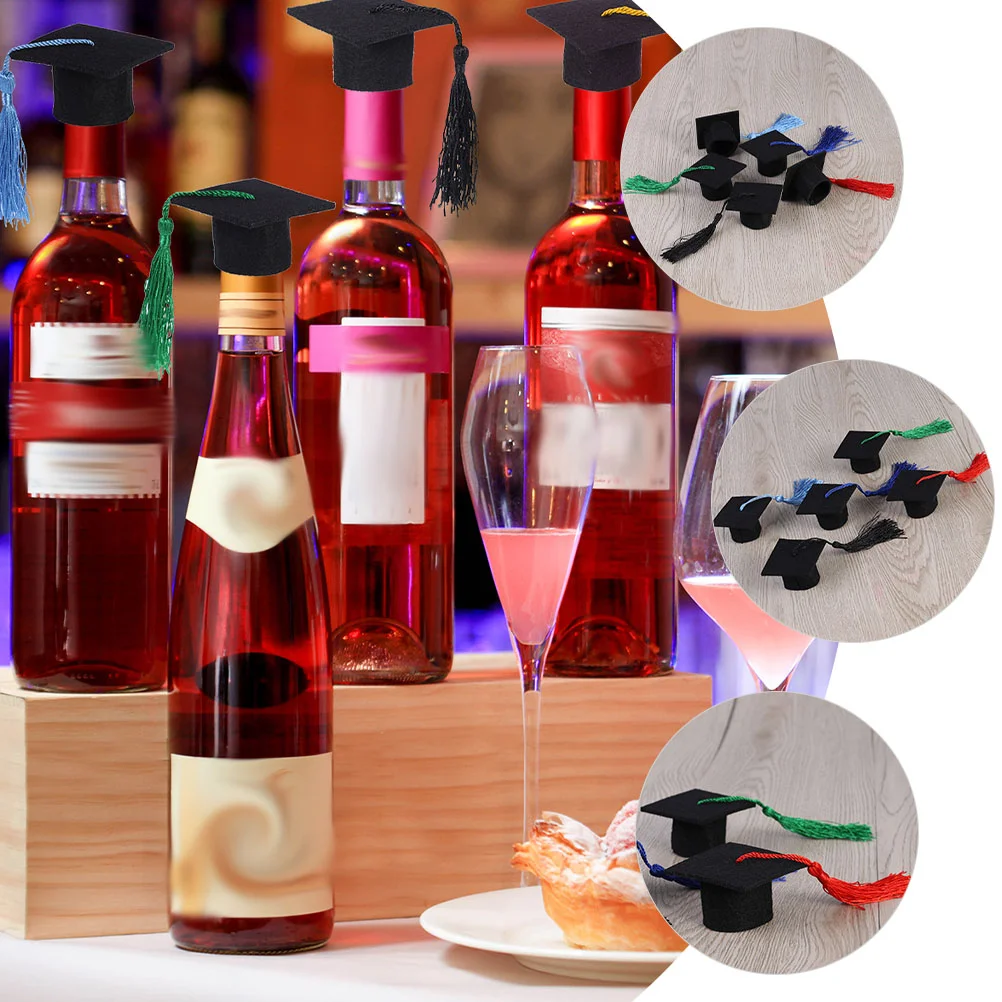 

12 pcs Mini Bottlesative Graduation Hat with Tassel Bottle Graduation Caps