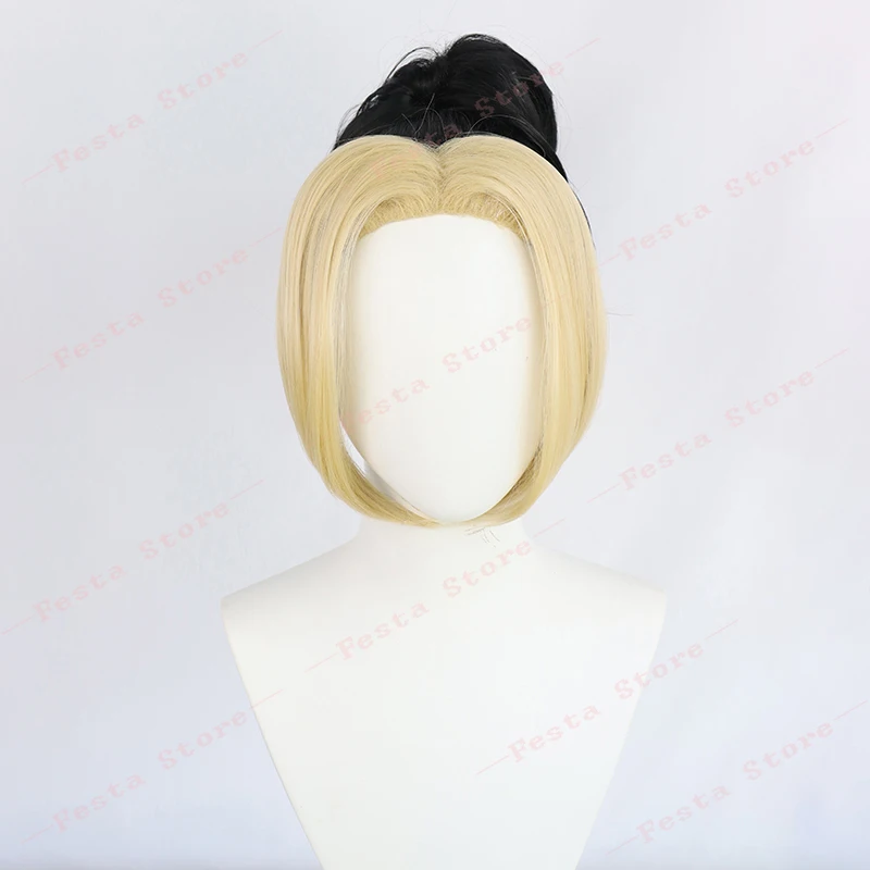 Anime Demon Slayer Makio Cosplay Black Yellow Wig Tengen Uzui Wife Kimetsu No Yaiba Season 2 Fiber Hair Free Cap Girls |