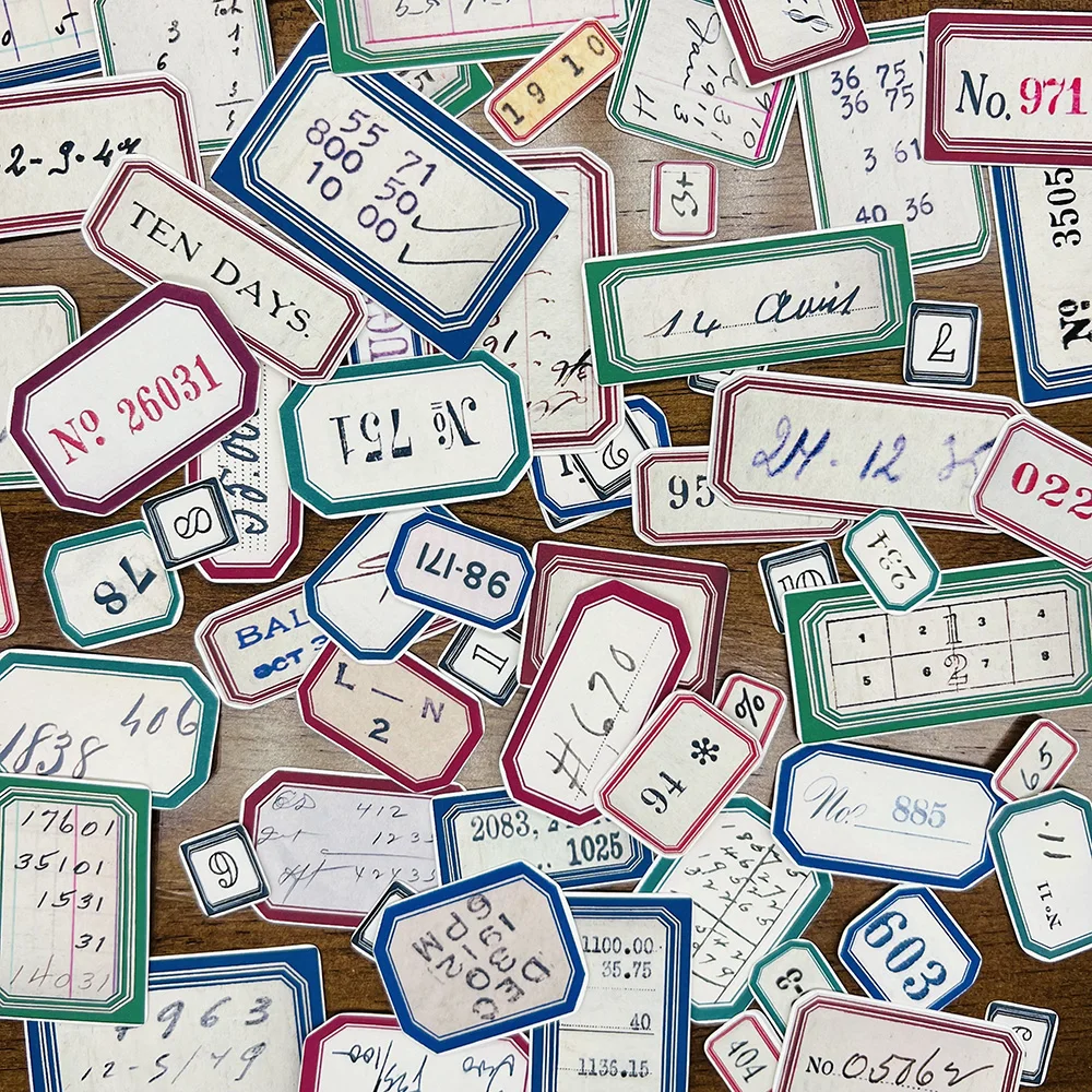 

60Pcs Vintage Label Tag Stickers DIY Scrapbooking Diary Photo Album Junk Journal Happy Planner Decorative Sealing Gift Sticker