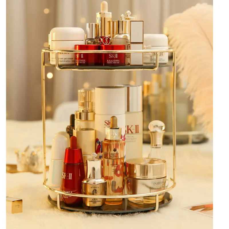 

Высококачественная вращающаяся полка для косметики, стойка для духов, настольный органайзер для хранения продуктов по уходу за кожей