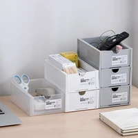 desktop transparent stackable drawer stationery storage box desk table sundries remote control organizer office supplies