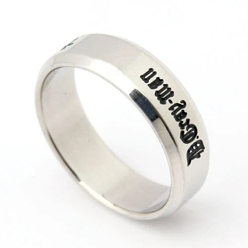 

316L Stainless Steel Cool silver color Three Cross specific character Lection Scripture Biker Ring Punk