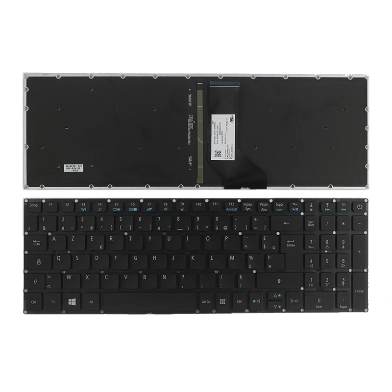 

French Azerty New Laptop Keyboard for Acer Aspire 3 A315-21 A315-31 A315-41 A315-51 A315-53 Black with backlight FR