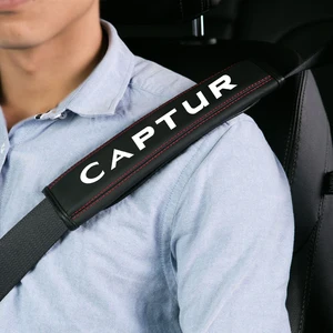 For Renault CAPTUR 2013 2014 2015-2021 1pc Cowhide Car Interior Seat Belt Protector Cover For car Au