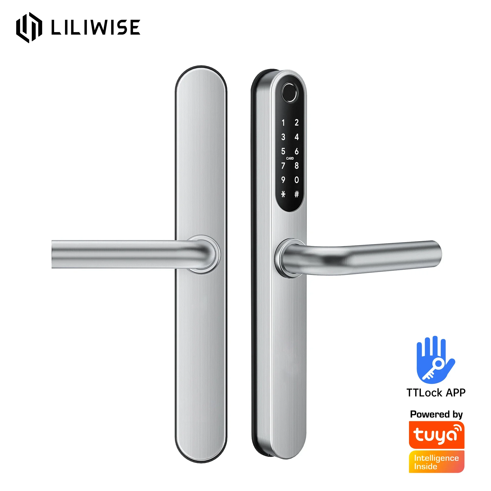 Фото Новинка 2022, водонепроницаемые алюминиевые дверные замки Liliwise Ttlock Tuya, тонкий умный дверной замок с цилиндром замка №1