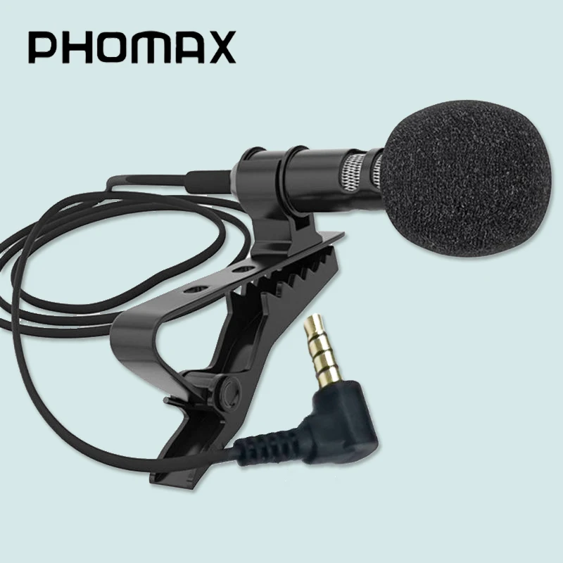 

Портативный петличный мини-микрофон PHOMAX, 3,5 мм, стерео, 1,5 м/3 м