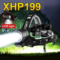 newest xhp199 powerful led headlamp head flashlight rechargeable torch xhp160 high power headlight 18650 fishing head lamp light