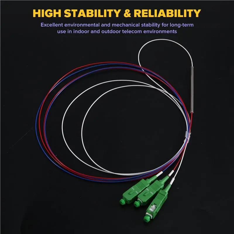 Фото B49C SC APC 1X2 оптический PLC-сплиттер, 5 шт., оптический коннектор 1X2 для FTTH, CATV, телекоммуникационных сетей, 1 м №4