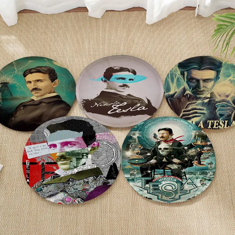 

Famous Scientists Nikola Tesla Decorative Chair Mat Soft Pad Seat Cushion For Dining Patio Home Office Garden Sofa Decor Tatami