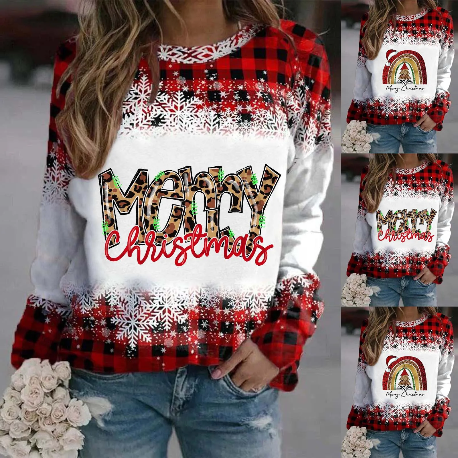 

Women Casual O Neck Raglan Sleeve Christmas Print Long Sleeve Women Dark Sweater Half Zipper Sweatshirt Men Star Sweatshirt