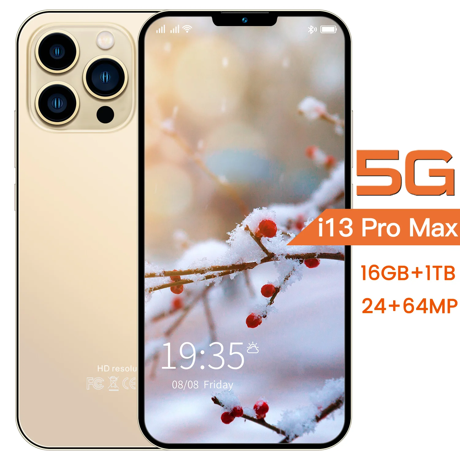 latest i13 pro max 5g smart phone 16g1tb new 24mp64mp 5800mah three camera smart phone 7 5 inch hd full display cellphones free global shipping