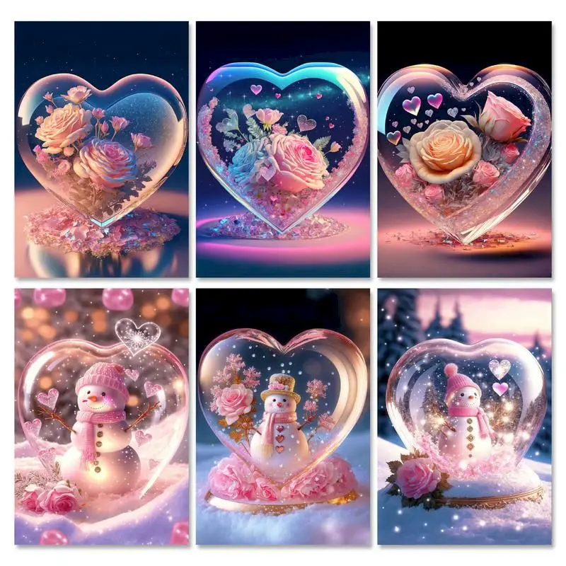 

GATYZTORY Snowman Diamond Painting New Arrivals Full Square Round DIY Mosaic Creative Hobbies Home Decor