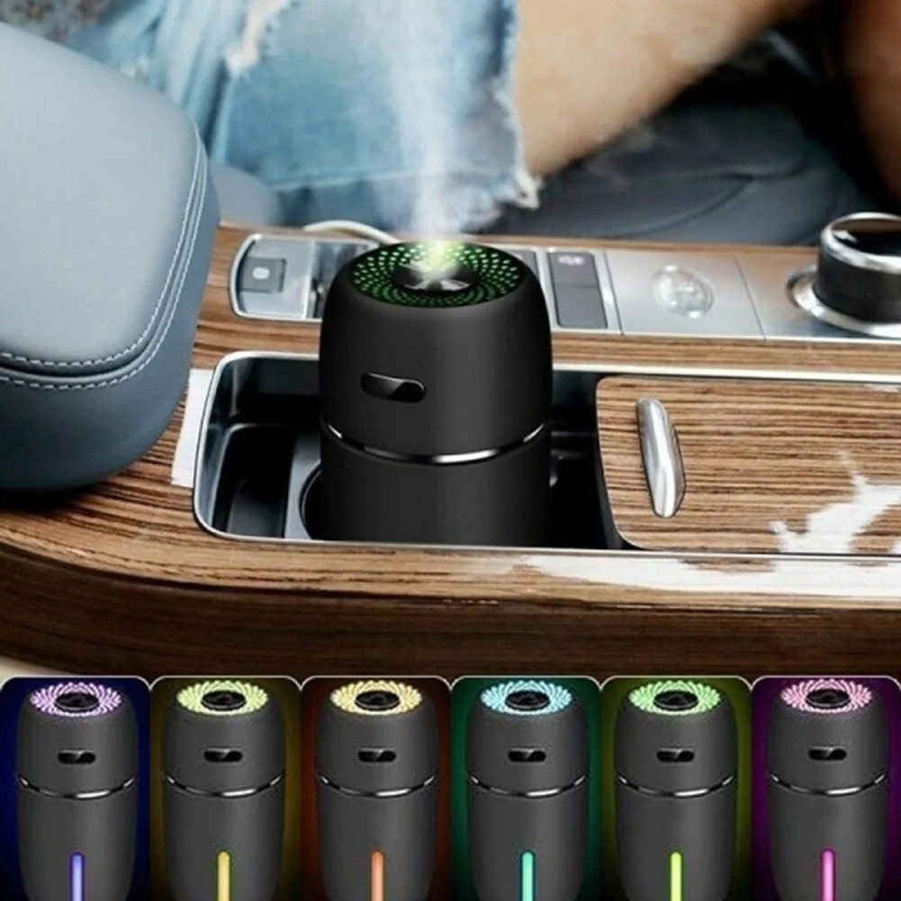 

Portable USB Humidifier Car Air Purifier With 7 LED Warm Lights 72*72*133.5mm Electrical Appliances Car Air Humidifier