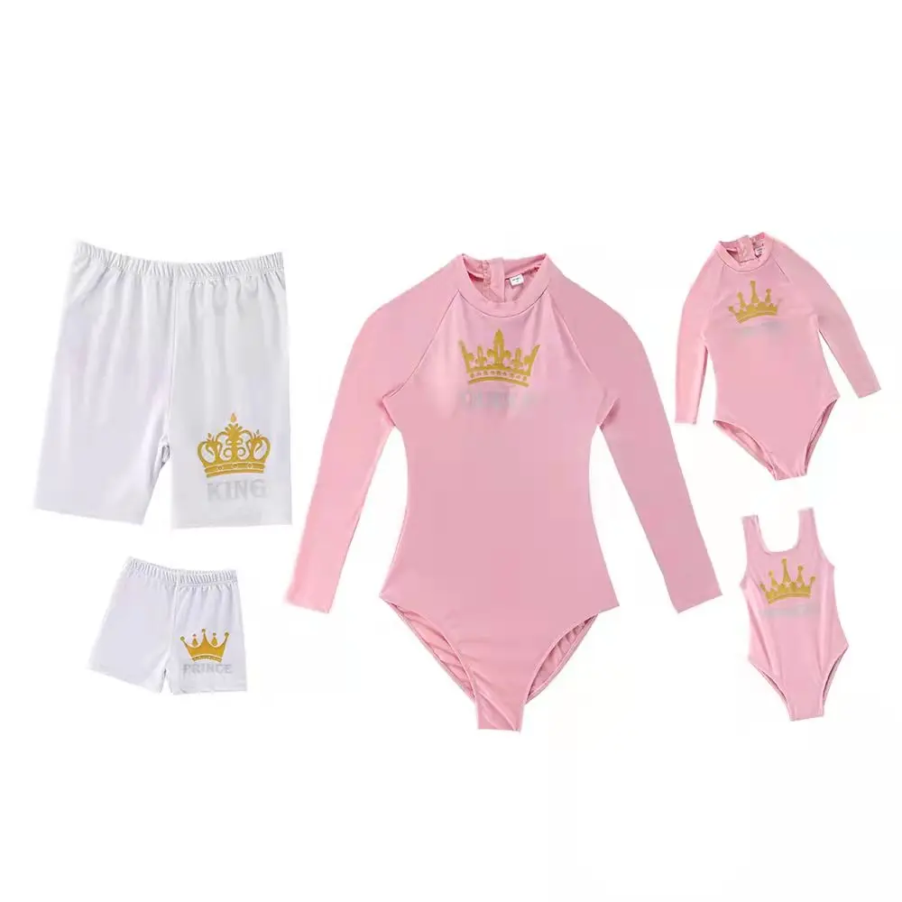 Семейная Одинаковая одежда летние купальники для мамы и дочки розовый купальник