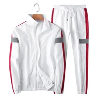 2pcs set spring and autumn mens sweater jacket stand collar sports casual running suit mens trend gym clothes pants
