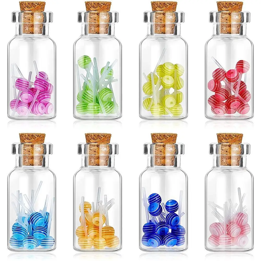 

1Pc Doll House Doll House Miniature Miniature Glass Candy Clear Cork Bottle Mini 1:12 Mini Scene DIY