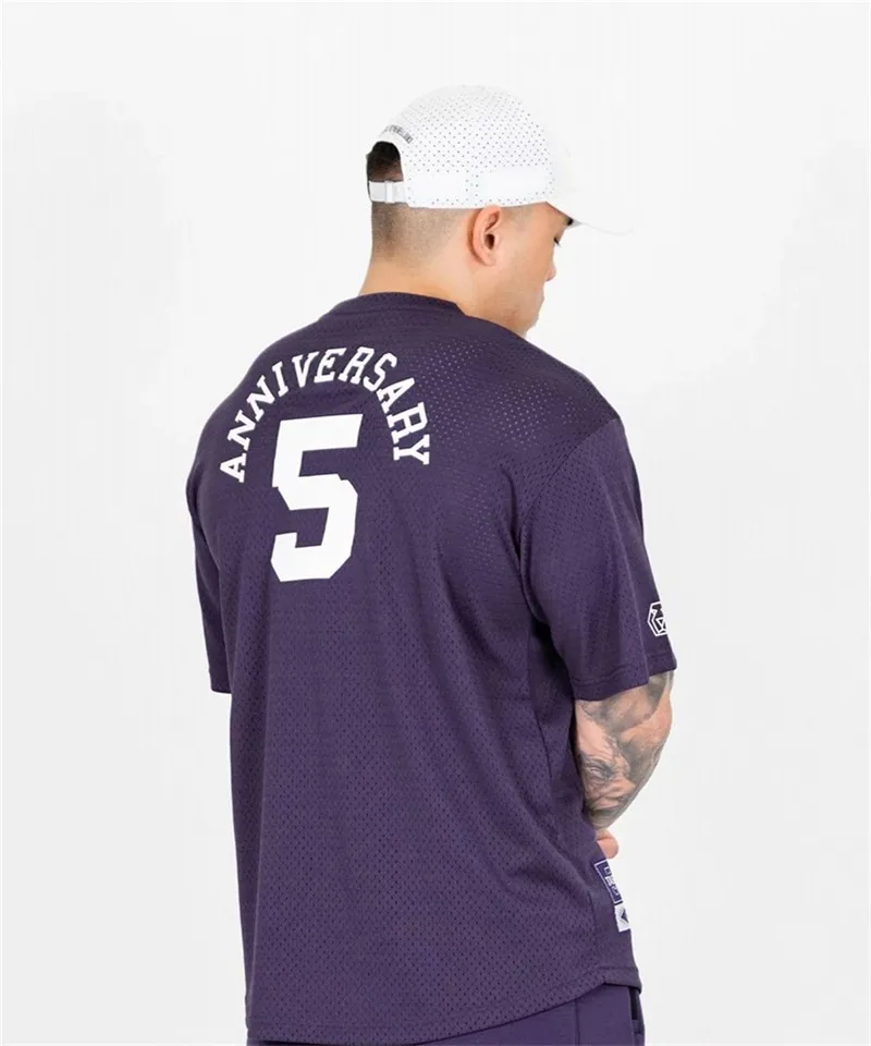 

Summer New Mesh Short Sleeve T-Shirt Men's Loose Gym Running Oversized Bodybuilding Sports T-Shirt Fitness hip hop clothing