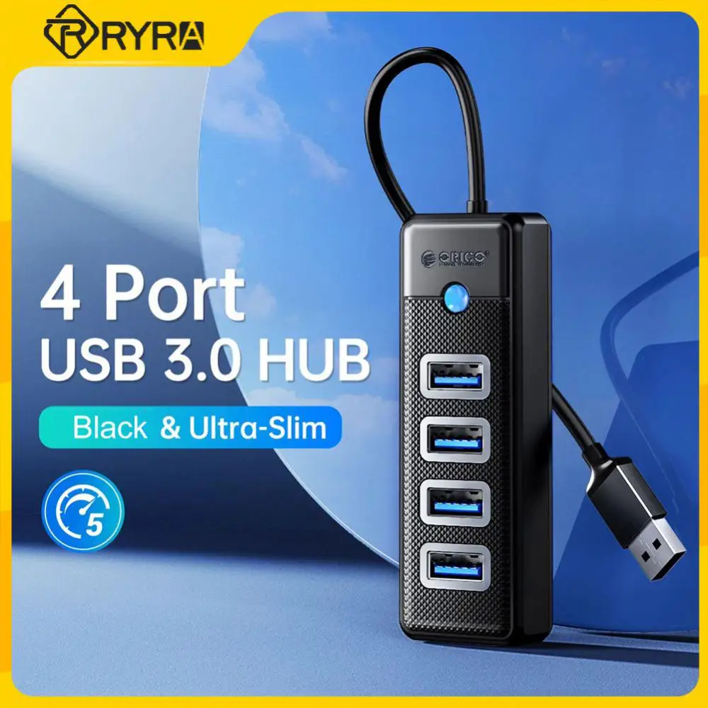 

RYRA 4 порта USB 3,0 концентратор 5 Гбит/с высокоскоростной мульти-разветвитель Тип C ультратонкий OTG адаптер для ПК Macbook Pro компьютерные аксессуар...
