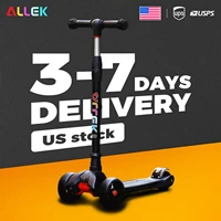 allek kick scooter b02 lean n glide scooter with extra wide pu light up wheels 4 adjustable heights for children from 3 12yrs