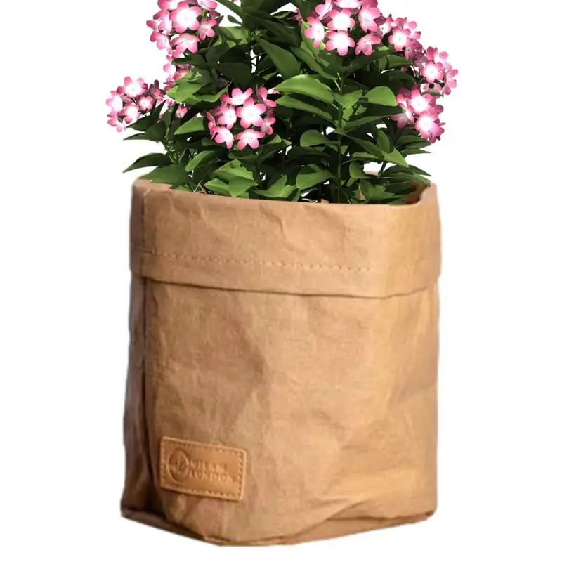 

Kraft Paper Flower Pot Kraft Paper Bag For Pot Plant Washable Reusable Basket Food Bag Storage For Plants Food Fruits Flower Pot