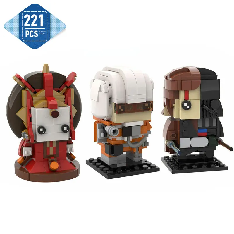 

Moc Space Wars Action Figures Female-warrior Queen Amidala BrickHeadzs Building Block Anakined Wife Brick Toys Children Gifts