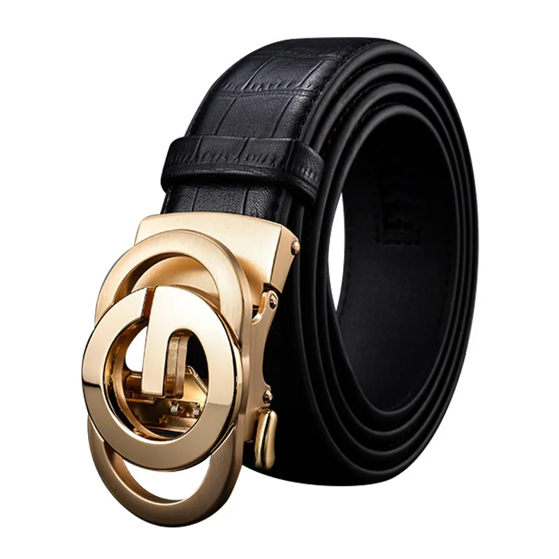Men's leather belt all-match belt men double G automatic buckle G Belt Leather Luxury Designer Brand g belt gifts for men