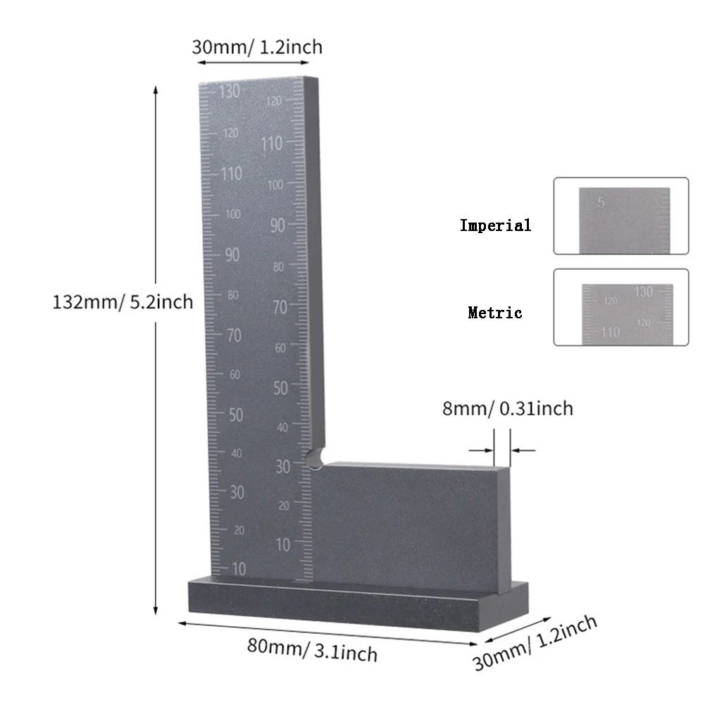Угловая линейка 90 градусов квадратная L-образная столярная измерительная