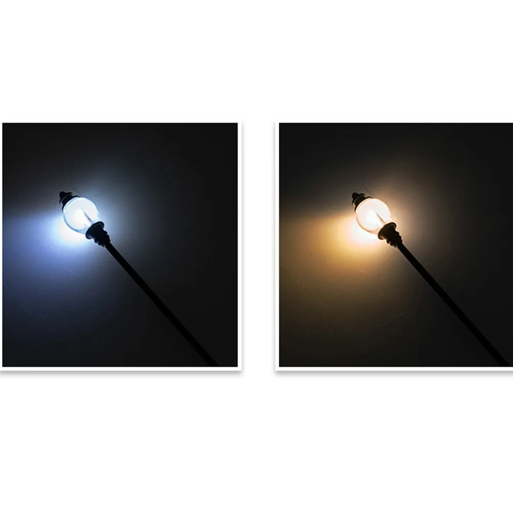 

10pcs/set 8.5cm Model Railroad Train OO/HO 1:87 Scale Lamp Posts Led Street Light Lamp Warm White G-type Garden Lamp 20mA 3V