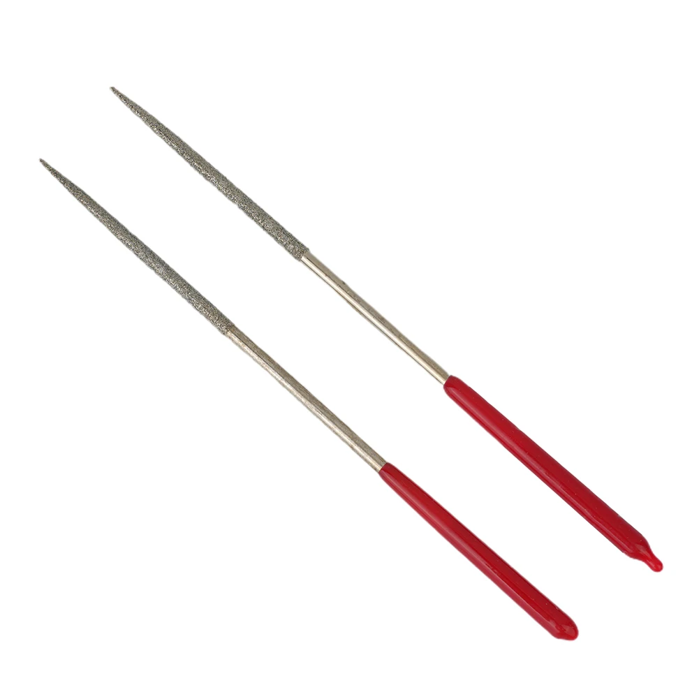 

Needle File Diamond Files Industrial 2 Pcs 3 X 140 Mm DIY Parts Silver Tone + Red Tool For Mechanics High Quality