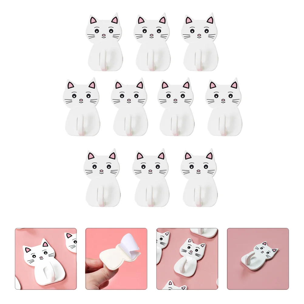 

Wall Hook Hooks Hanger Animal Adhesive Decorative Hangers Coatkitchen Cat Cute Mounted Clothes Storage Towel Keys Hanging