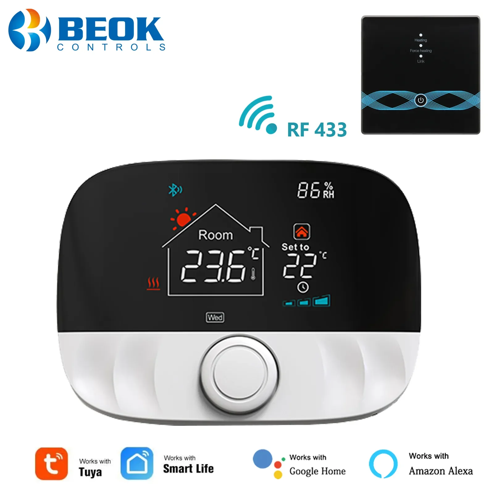 

Новый Умный радиочастотный регулятор температуры Beok, Wi-Fi регулятор температуры, газовый термостат