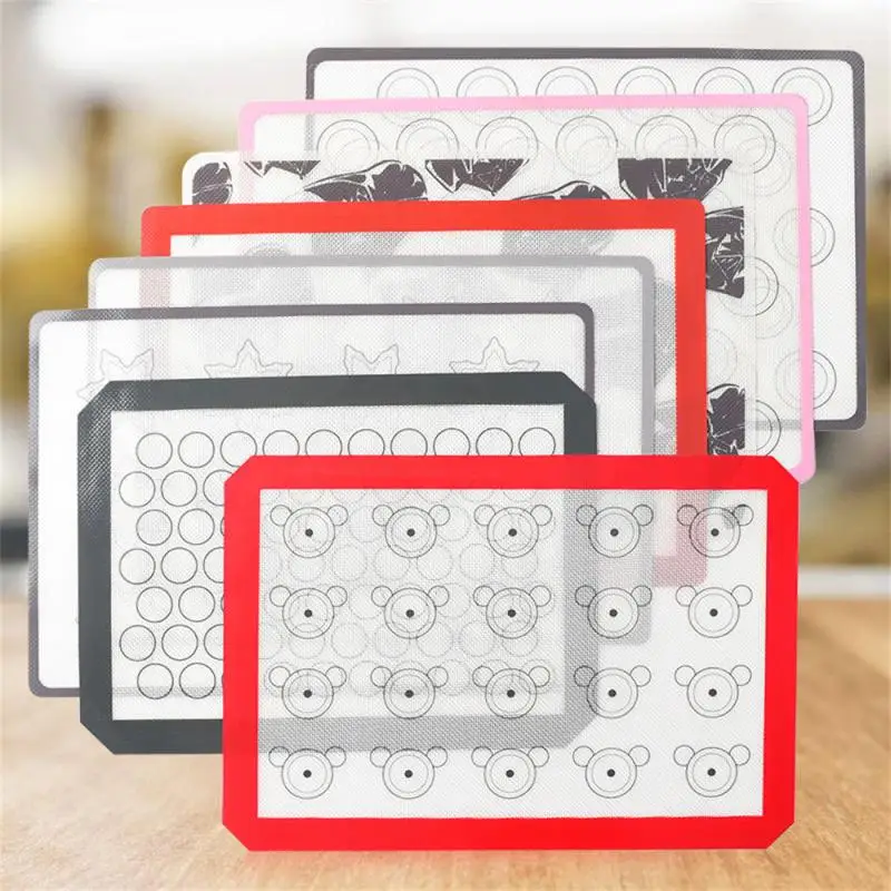 

High Temperature Resistant Baking Mat Food Grade Silicone Glass Fiber Oven Mat Modern And Simple Kneading Pad Non-stick Cookware