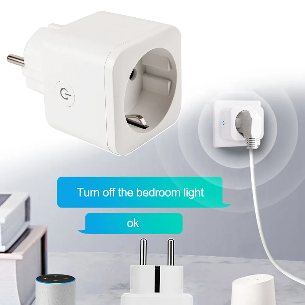 

Smart Socket Measures Power Consumption Meter WiFi Socket Voice Control Remote