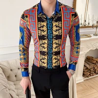 floral men shirt 2022 new brand fashion print mens shirts slim fit casual long sleeve business chemise homme m 4xl