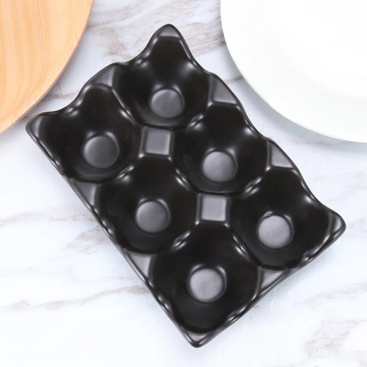 

Egg Holder Tray Ceramic Storage Container Refrigerator Trays Fridge Keeper Porcelain Organizer Stackable Box Dish Kitchen Anti