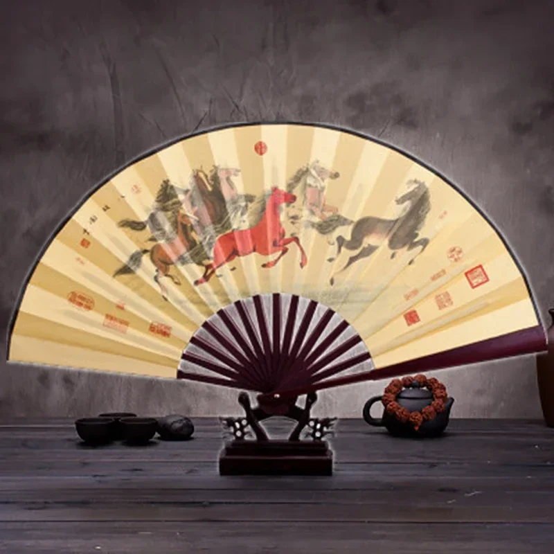 

Складной шелковый веер, ретро стиль