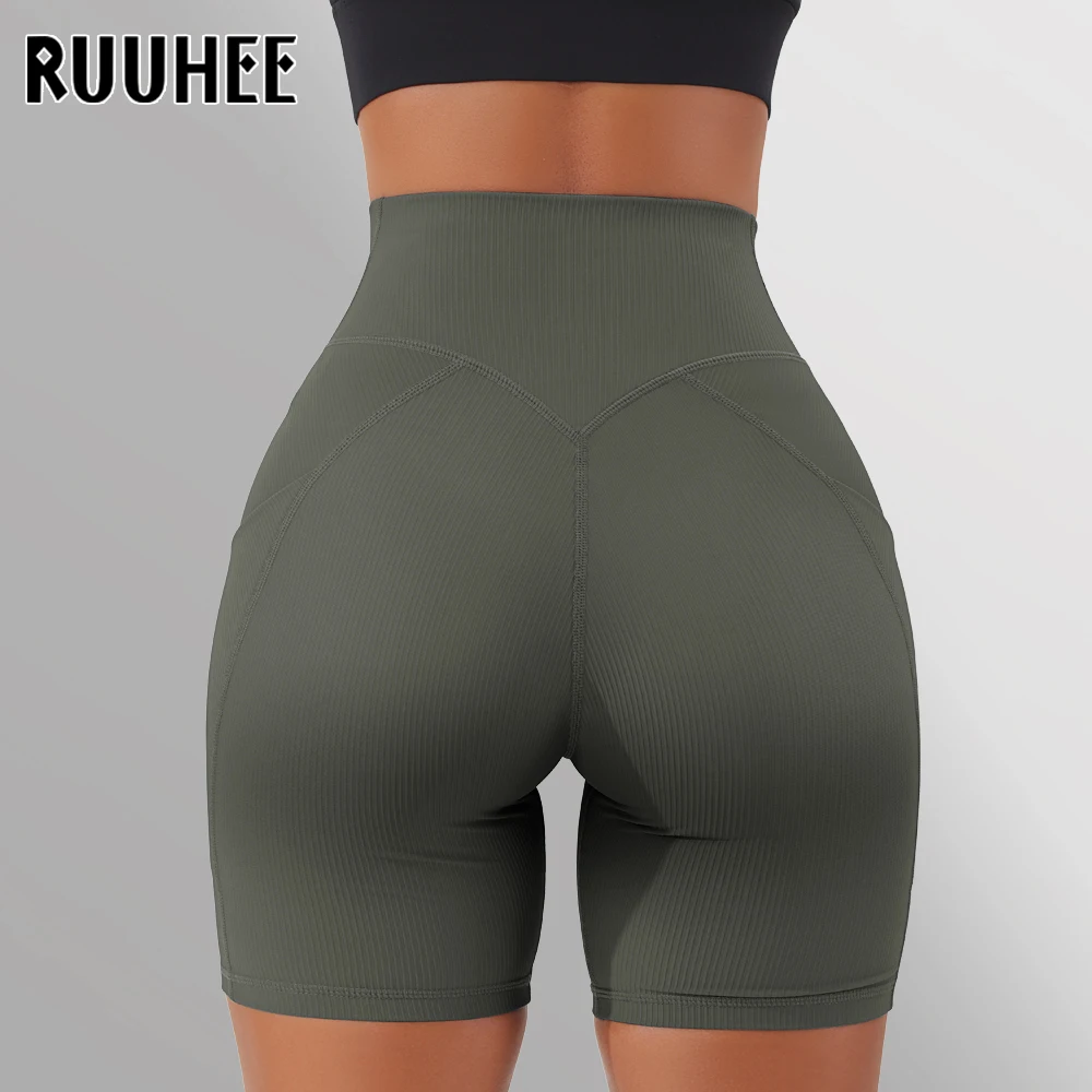 Женские леггинсы RUUHEE с высокой талией спортивные шорты для йоги велосипедные