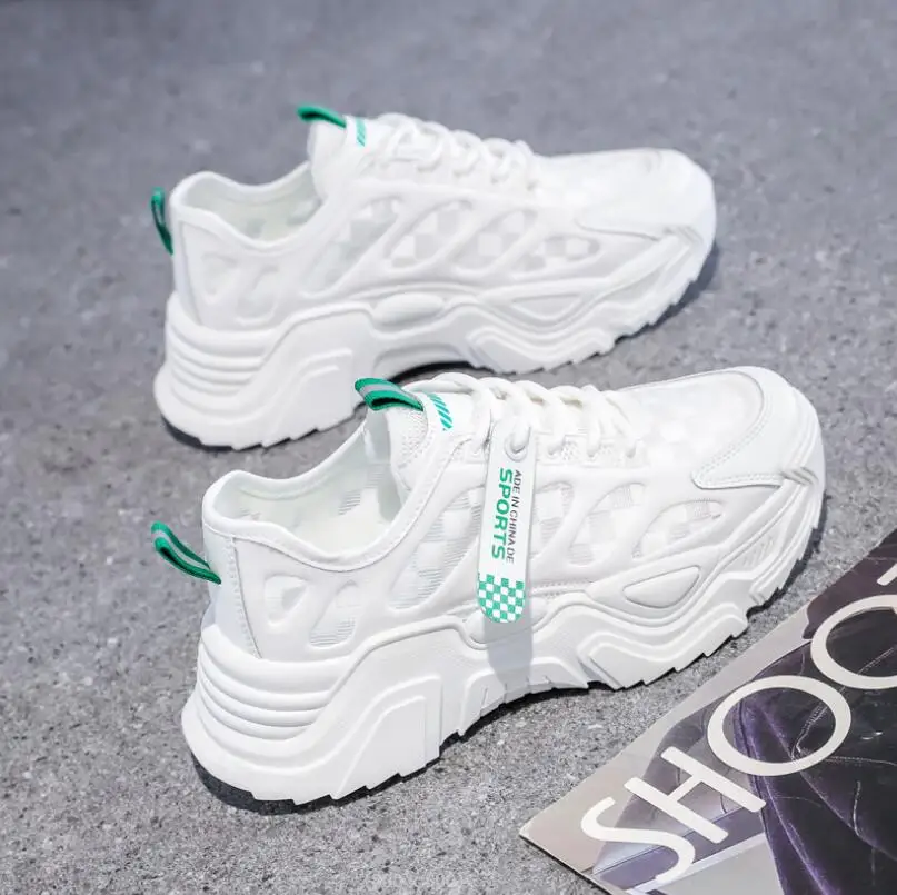 

Shoes Women Sneakers 2022 Fashion Korean Women Mesh Chunky Sneakers Platform summer Breathable Mixed Colors Women Shoes