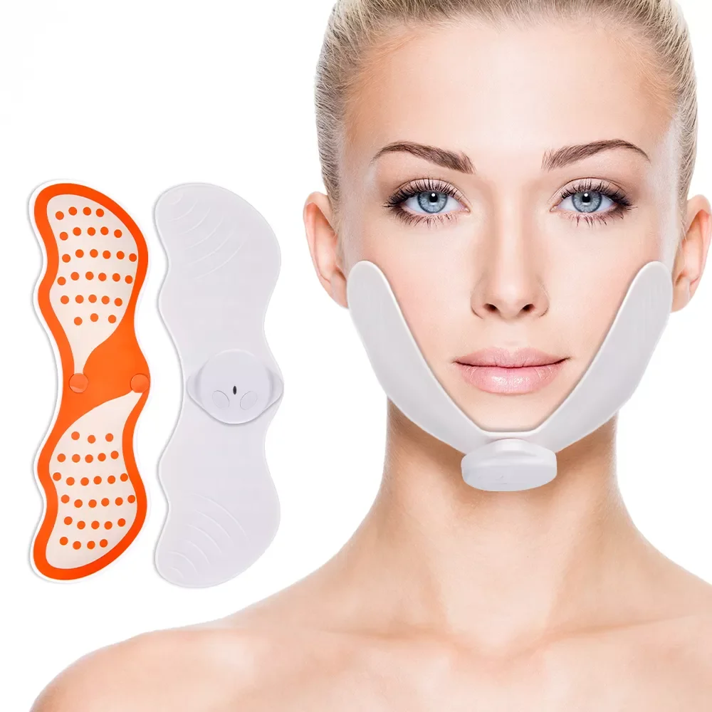 EMS Facial Slimming Massager Women V Shape Facial Lifting Device Face Lifting Massage With Gel Pads Electrico Muscle Stimulator
