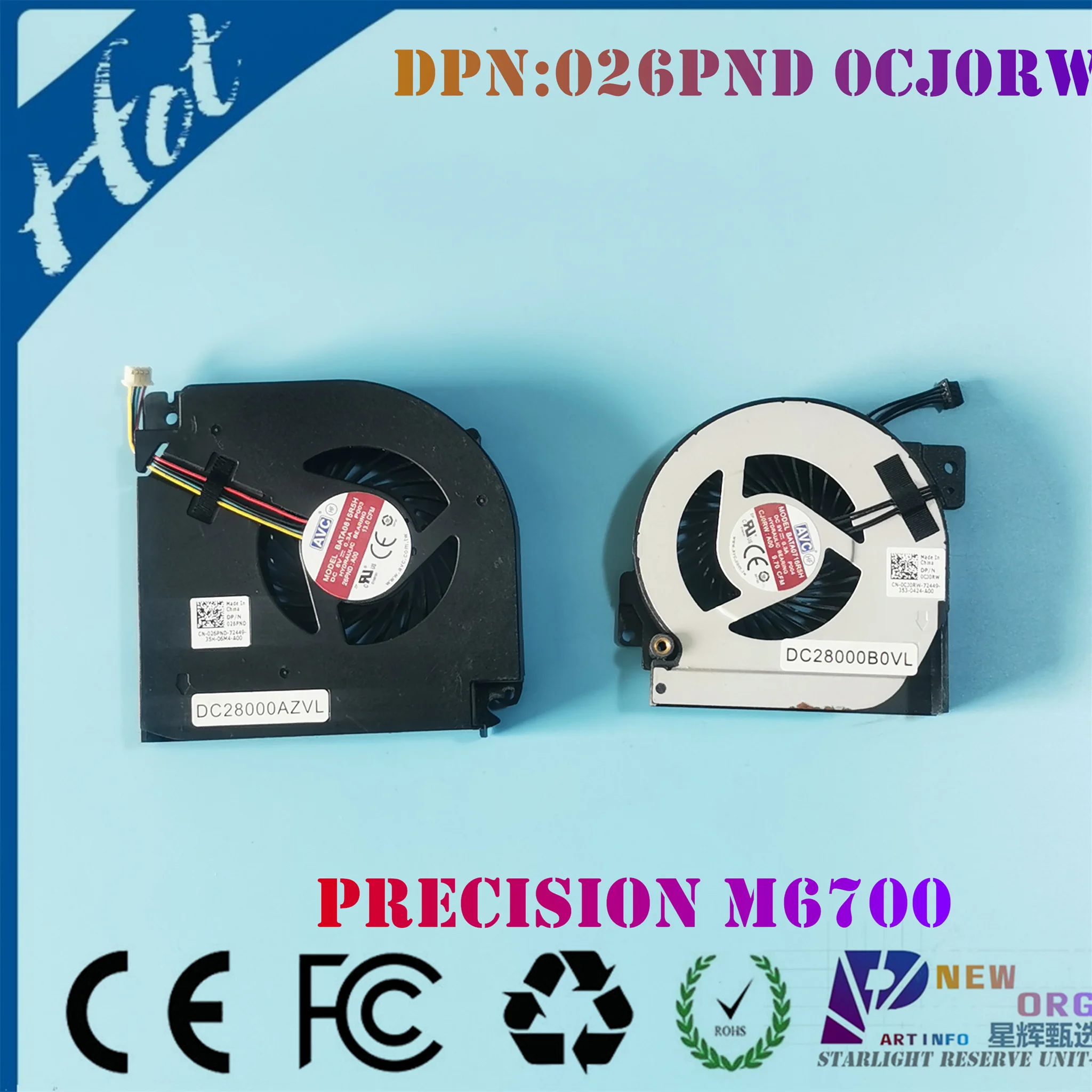 

Охлаждающий вентилятор для ноутбука DELL PRECISION M5700 M6700 M6800 CPU VGA, тепловой вентилятор 026PND 0CJ0RW