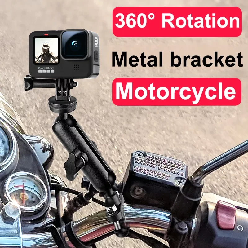 

Motorcycle Handlebar Rear Mirror Mount Rail Gopro 10 9 8 7 Xiaomi Yi 4K SJCAM Sony EKEN DJI OSMO Action Sports Holder Ram Mounts